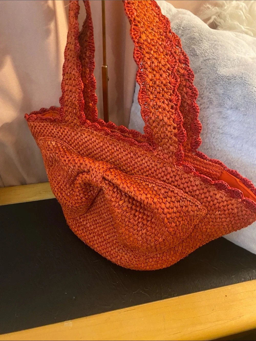 kate spade Orange Woven Bow Tote